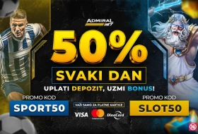 AdmiralBet vam poklanja 50% bonusa svakog dana